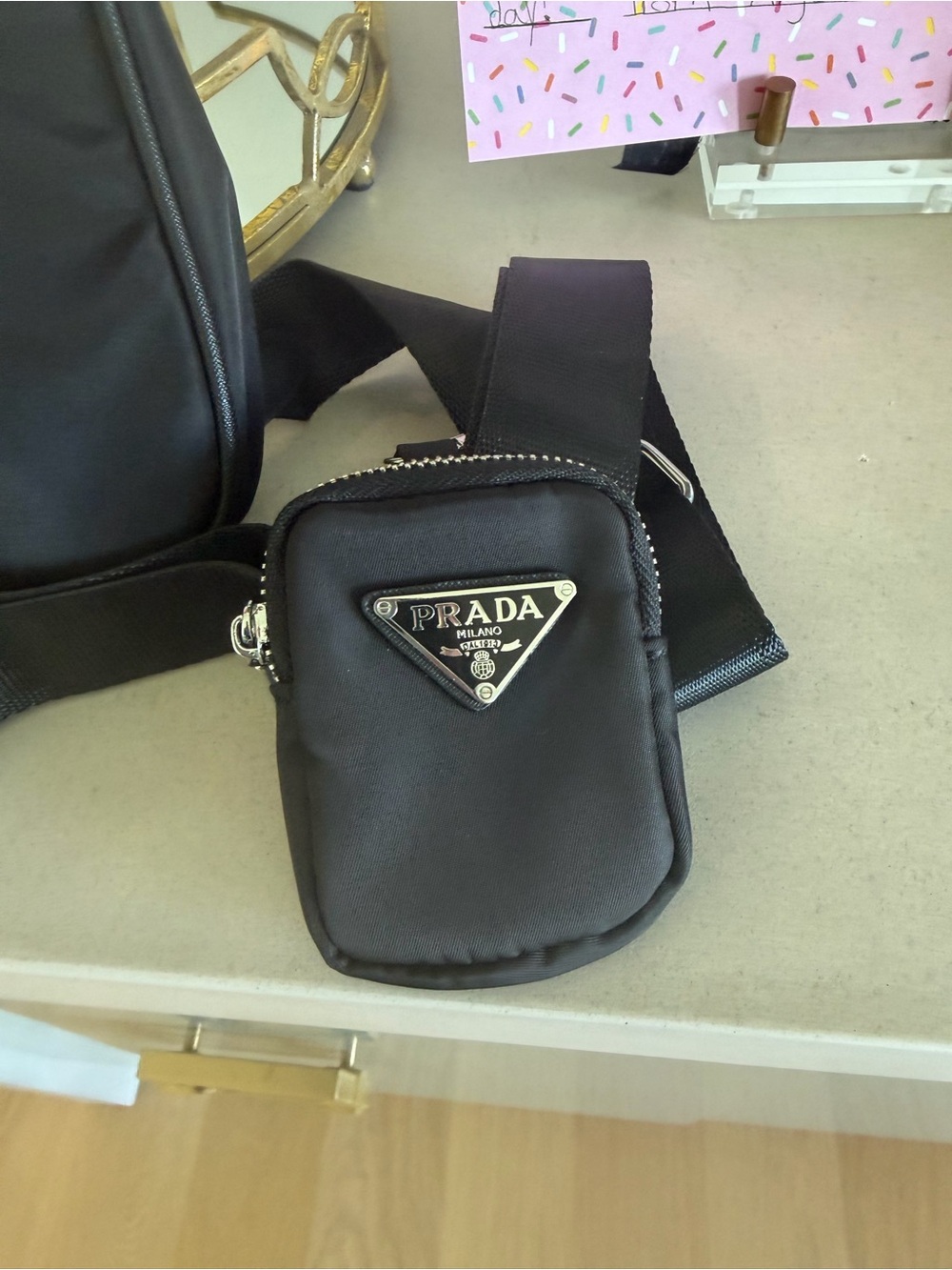 Black Nylon Shoulder Bag - Picture 8 of 10
